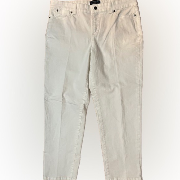 Talbots Simply Flattering Classic White Denim Jeans Size 14P - Picture 1 of 8